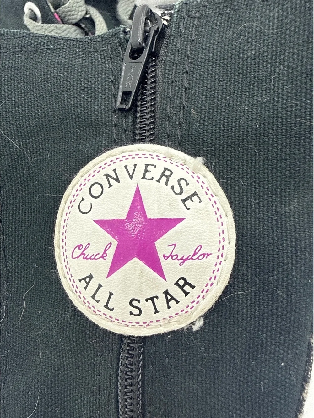 Converse Chuck Taylor All Star Black High-Top Knee-High Sneakers with Pink Accen
